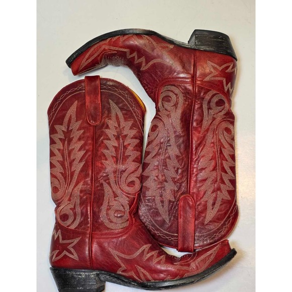 Old Gringo Women's Cowgirl Boots Size 10 B Red Leather Western Embroidered Shoes
